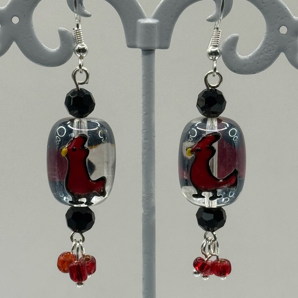 Cardinals Glass & Crystals Beaded Jewelry Set - Picture 6 of 7